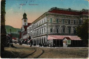 1918 Brassó, Kronstadt, Brasov; Kolostor utca, üzletek. Vasúti levelezőlapárusítás 226. / street view, shops (EK)