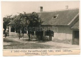 1950 Kőröshegy, Páhi-féle Kossuth utcai ház. photo (non PC) (vágott / cut)