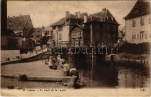 1924 Colmar, Au bord de la Lauch / washerwomen, washing in the river (EK)