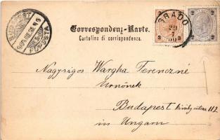 1900 Grado, Costume Gradese, Il Porto / port, ships, folklore. Art Nouveau, floral (EK)