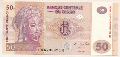 Kongó 2007. 50Fr "KB6705875H" T:UNC Congo 2007. 50 Francs "KB6705875H" C:UNC