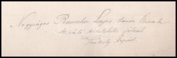 Székely Árpád (1861-1914): Szadai udvar, 1906. Rézkarc, papír, jelzett, Székely Árpád autográf ajánd...