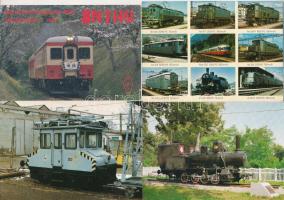 23 db MODERN vasúti motívum képeslap: gőzmozdonyok, vonatok, munkagép vegyes minőségben / 23 modern railway motive postcards: locomotives, trains in mixed quality