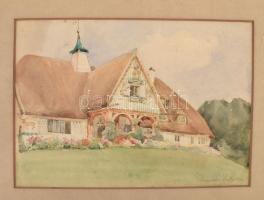 Rauscher Juliska (1888-1947): Buják, a gróf Pappenheim vadászkastély látképe és enteriőrje, 1920-as ...