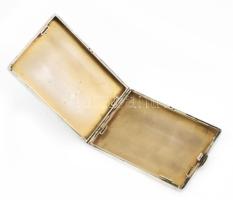 Ezüst (Ag) cigarettatárca, jelzett, kis horpadással, 11×8 cm, 137,2 g