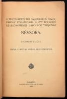 A Magyarországi Symbolikus Nagypáholy főhatósága alatt dolgozó szabadkőműves páholyok tagjainak névs...