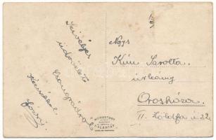 Kiskunfélegyháza, Kossuth Lajos utca. Montázs búzával és magyar szalaggal (ázott / wet damage)