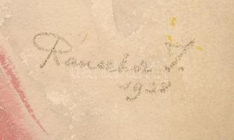 Rauscher Juliska (1888-1947): Lányka. Akvarell, papír, jelzett, 35,5×25 cm