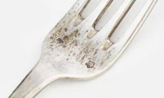 Ezüst (Ag) villa, 6 db, jelzettek, h: 18 cm, nettó: 288 g