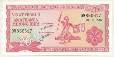 Burundi 2007. 20Fr "DW 860617" T:UNC Burundi 2007. 20 Francs "DW 860617" C:UNC