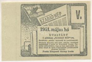 Budapest 1951. "Szabad Nép" májusi utalvány ívszéllel T:AU Adamo UUJ3.5.4