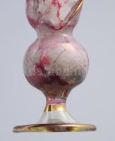 Színezett parfümös üveg, dobozában, m: 10,5 cm