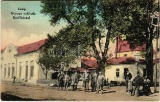 1914 Csap, Chop, Cop; Korona szálloda a fürdőházzal. Vasúti levelezőlapárusítás 4707. / hotel, bath (EK)