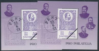 1991 2 db Pro Philatelia MINTA / SPECIMEN blokk téves 1990-es évszámmal (5.000)