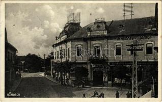 1938 Ungvár, Uzshorod, Uzhhorod, Uzhorod; Hotel Bercsényi, Slovenská Banka / Bercsényi szálloda, Szlovák bank. Brody dr. & Gottlieb kiadása / hotel, bank (EK)