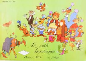 1987 Dargay Attila (1927-2009): Az erdő kapitánya, rajzfilm plakát, Pannónia Film, feltekerve, 62x45 cm Apró beszakadással