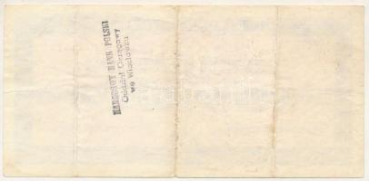 Románia 1989. "Banca Romana de Comert Exterior" utazási csekk 100L értékben, felülbélyegzé...