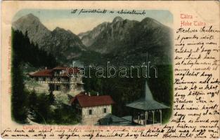 1901 Tátra, Magas-Tátra, Vysoké Tatry; Tarpatak-füred a Lomnici csúccsal / Hotel Kohlbach m. Lomnitzerspitze (Rb)