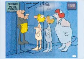 Jankovics Marcell (1941-2021): Figurák a Gusztáv rajzfilmből. Jelzett, Vegyes technika, műanyag film...