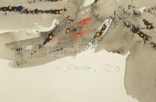 Kardos János (1946-2018): Kompozíció (kétoldalas mű), 1980-81. Vegyes technika, papír. Mindkettő jel...