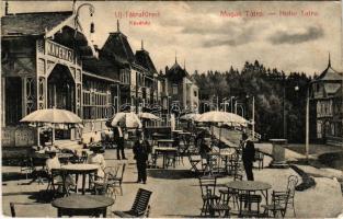 1911 Újtátrafüred, Neu-Schmecks, Novy Smokovec (Magas-Tátra, Vysoké Tatry); kávéház, terasz pincérekkel / café, terrace with waiters (EK)