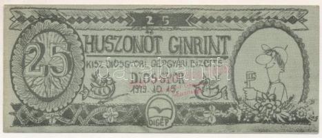 1979. 25 Ginrint "KISZ Diósgyőri Gépgyári Bizottság", bélyegzéssel T:XF