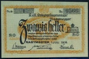 Nagymegyer/hadifogolytábor 1916. 20f T:I