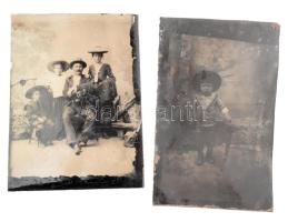 cca 1910 2 db ferrotípia, 9,5×6,5 cm