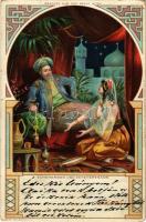 1900 Scheherban und Scheheresade. Märchen aus 1001 Nacht No. 1051. Kunstanstalt Wilhelm Boehme Art Nouveau, litho (fa)