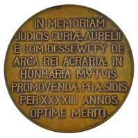 Ligeti Miklós (1871-1944) ~1928. "Dessewffy Aurél" kétoldalas bronz plakett. "AURELIU...