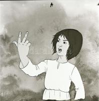 1976 A Ludas Matyi c. rajzfilm rendező Dargay Attila, Rajz: Jankovics Marcell, kb 50 db fotó pozitív...