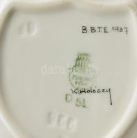 Zsolnay hamuzó és tálka, jelzett, mázrepedéssel, h: 9-12 cm