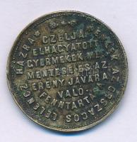 1869. "Emlékérem az Országos Lelencház alapítására" ezüstözött bronz emlékérem. "AZ EMBERISÉG ÜDVE LEGYEN VELÜNK. 1869 / EMLÉK AZ ORSZÁGOS LELENCZ HÁZRA - CZÉLJA ELHAGYATOTT GYERMEKEK MEG MENTÉSE ÉS AZ ERÉNY JAVÁRA VALÓ FENNTARTÁSA" (31mm) T:XF patina