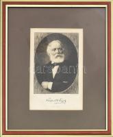 cca 1880 Kossuth Lajos arcképe. Wilhelm Unger (1837-1932) metszése. Nyomatta Pisani L. Rézkarc, papír, Jelzett a metszeten. Üvegezett fakeretben. 14x10 cm