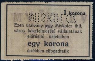 Miskolc DN "Miskolcz thjf Város" 1K "MISKOLCZ" perforáció fordítva T:I