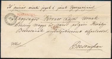 1849 Hivatalos levél "ESZTERGOM" + piros "BÉRMENTES" - Pozsony