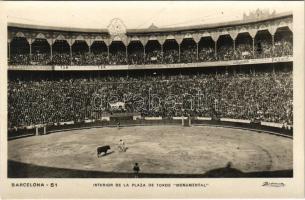 Barcelona, Interior de la Plaza de Toros Monumental / bullring, bullfight, matadore. Adolf Zerkowitz photo