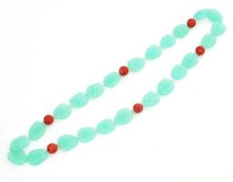 Nyaklánc gyökérkorall és achát? 68 cm