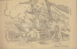 Cooking scouts at Balatonaliga no.91 Hatvani Turul group