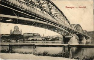 1912 Esztergom, Mária Valéria híd a Bazilika látképével. Kaufmann Ferenc kiadása (EK)