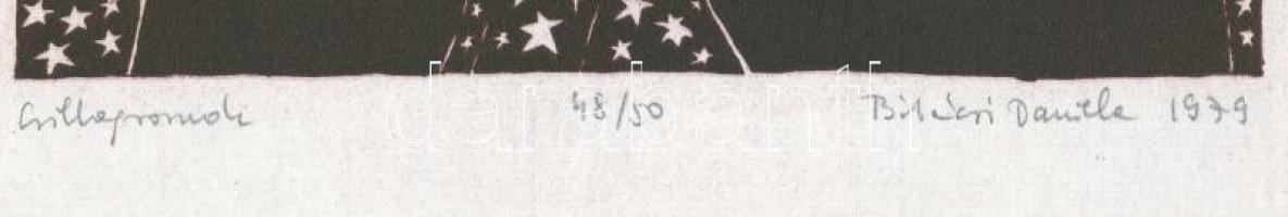 Bikácsi Daniela (1943-): Csillagnyomok. Ofszet-litográfia, papír, jelzett és számozott (48/50). Az 1...