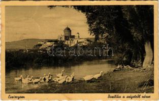 1941 Esztergom, Bazilika a szigetről nézve (EK)