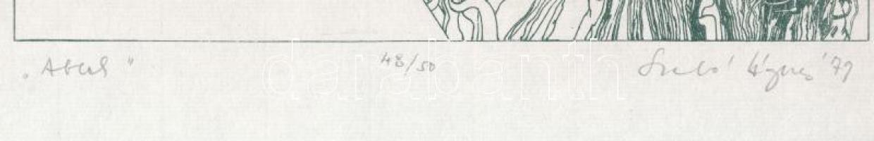 Szabó Ágnes (1940-): "Ablak". Ofszet-litográfia, papír, jelzett és számozott (48/50). Az 1...