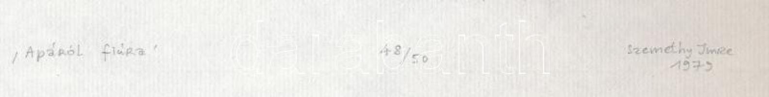 Szemethy Imre (1945-): Apáról fiúra. Ofszet-litográfia, papír, jelzett és számozott (48/50). Az 1979...