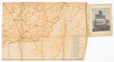 "MOLAJ" Magyar-Szovjet Olajművek Rt. Délmagyarország térkép, kétoldalas, kissé sérült, 34x...