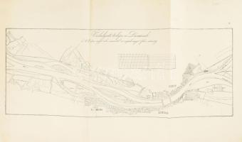 Vízhelyzeti térképe a Dunának a Sz. Endrei sziget alsó csúcsától a csepeli sziget felső csúcsáig.1839-es térkép reprintje. 45x27 cm