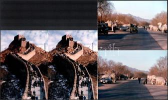 Kínai utazás képei (a nagy fal és más látványosságok), 12 db színes fotó, 17,5x12,5 cm
