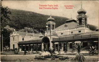 1908 Trencsénteplic, Trencianske Teplice; Gyógyterem. Wertheim Zsigmond kiadása / Kursalon / spa + "HŐLAK-TRENCSÉNTEPLICZ P.U." (kis szakadás / small tear)