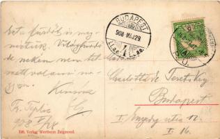 1908 Trencsénteplic, Trencianske Teplice; Gyógyterem. Wertheim Zsigmond kiadása / Kursalon / spa + &...