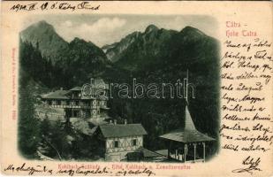 1904 Tátra, Magas-Tátra, Vysoké Tatry; Kohlbach szálloda, Lomnici-csúcs / Hotel Kohlbach m. Lomnitzerspitze (EK)